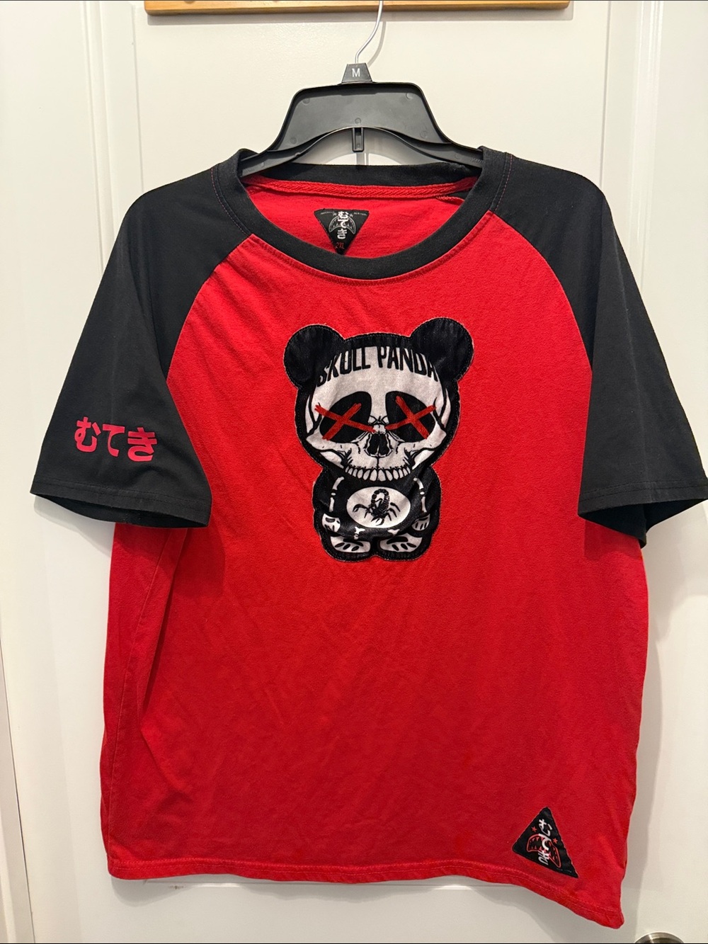 Imperious New York Red & Black Graphic Tee Skull Panda - 2XL